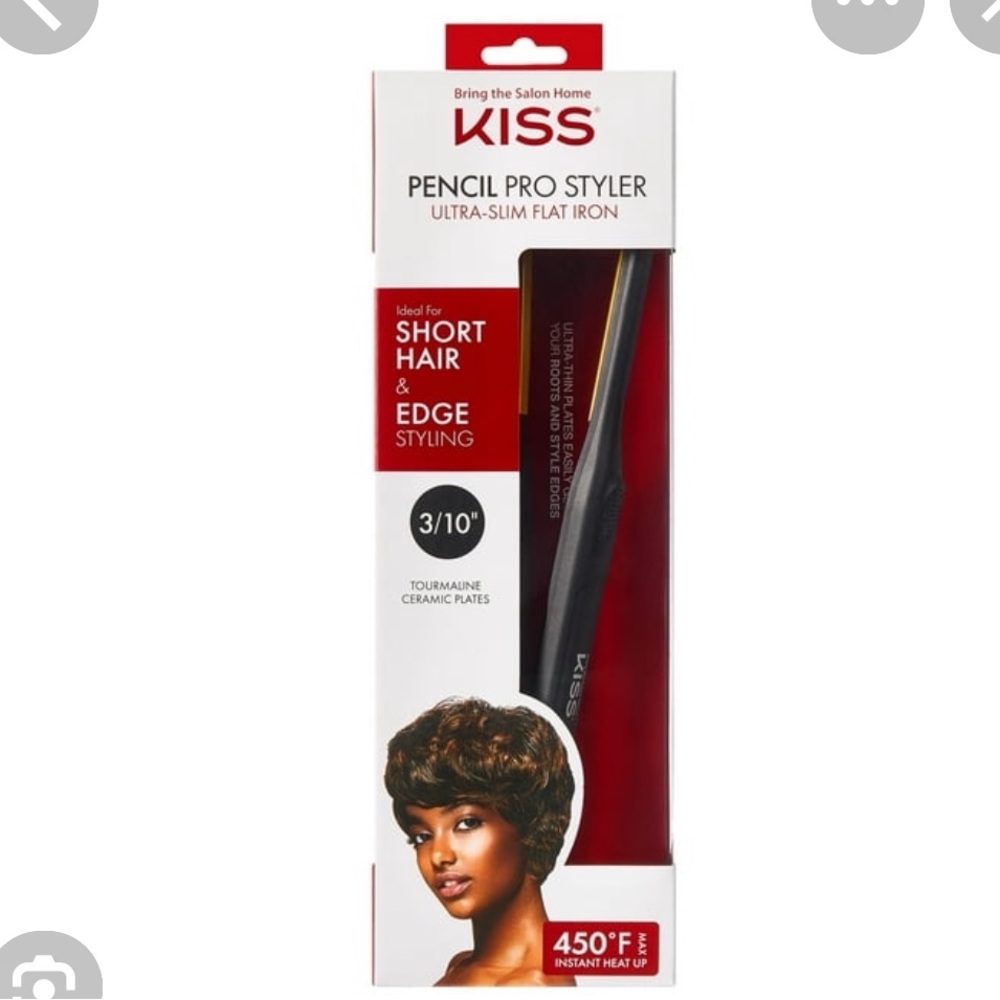 Kiss Pencil Pro Styler Ultra-Slim Flat Iron - Black and Red